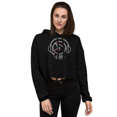 RISE Pole Vault | Women's Cropped Hoodie Black Front