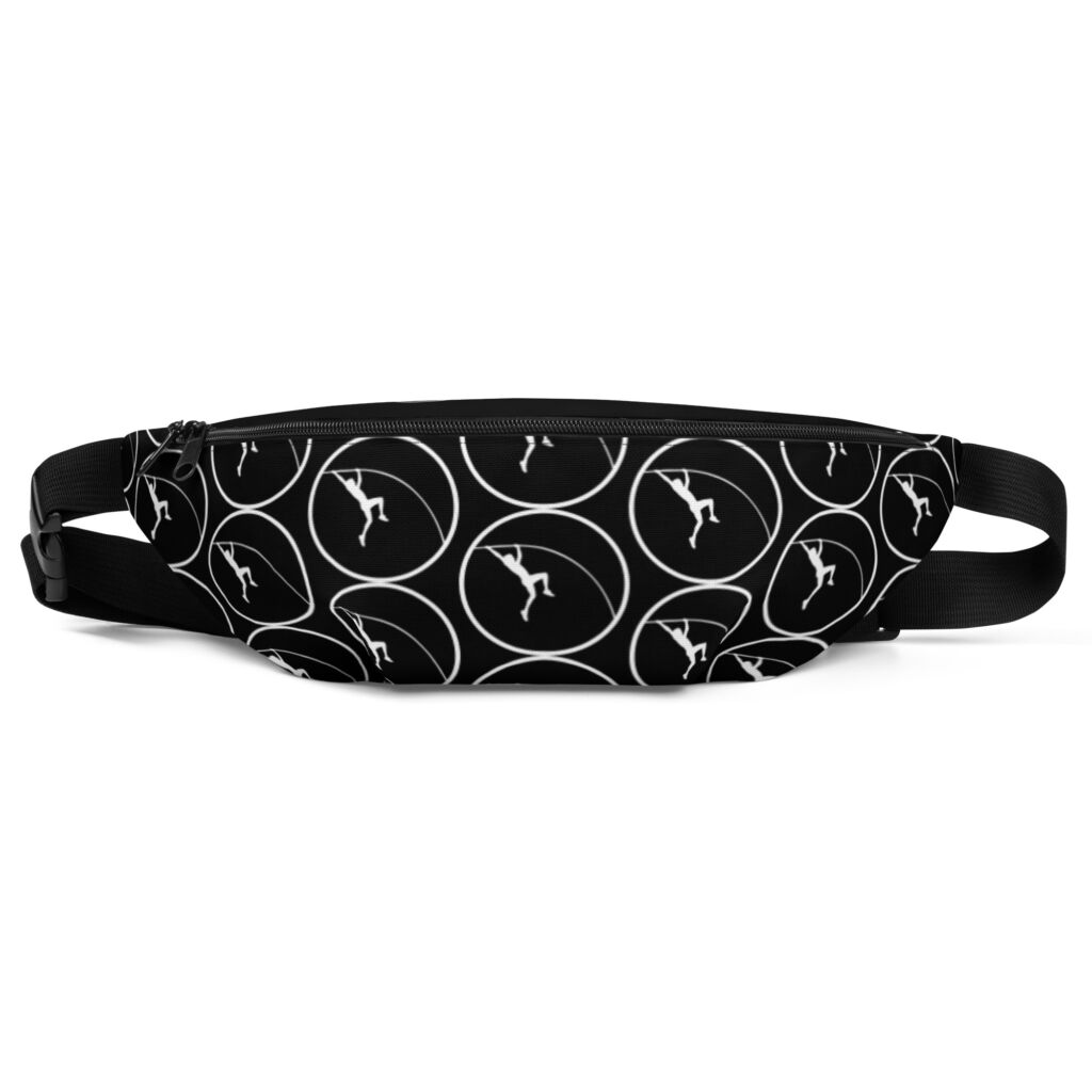 All Over Print Fanny Pack White Front | RISE Pole Vault Products
